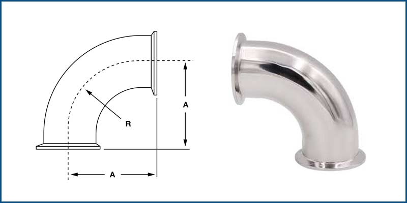 SS Sanitary Pipe 90° Elbow Dimensions SS Sanitary Pipe 90° Elbow Dimensions