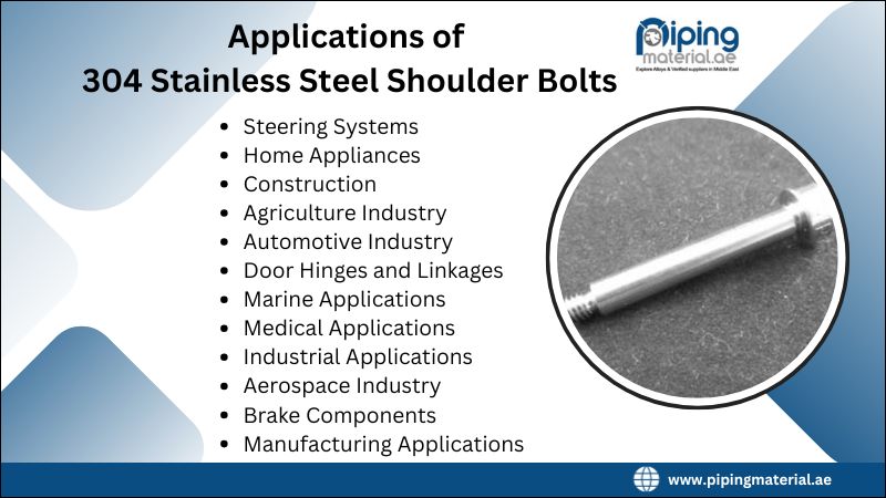 Applications of 304 Stainless Steel Shoulder Bolts