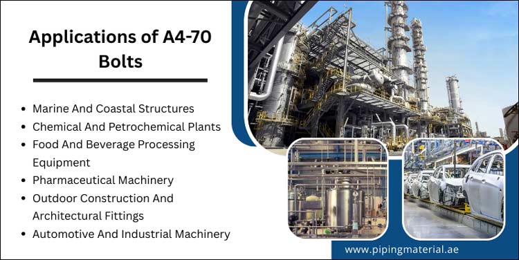Applications of A4 70 Bolt
