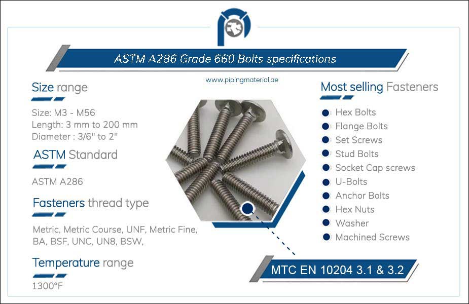 ASTM A286 Grade 660 Bolts Specification