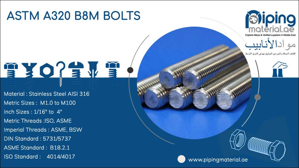 ASTM A320 B8m Bolts ASTM A320 B8m Bolts