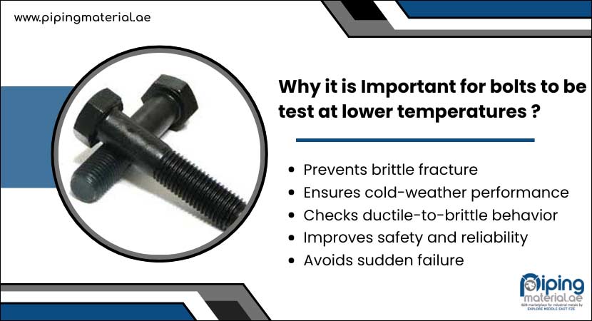 Important for bolts to be test at lower temperatures
