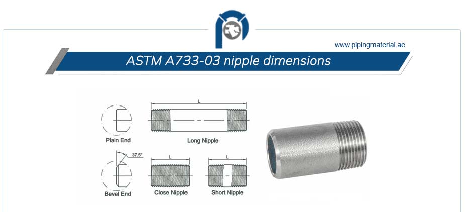 Astm a733 03 nipple dimensions