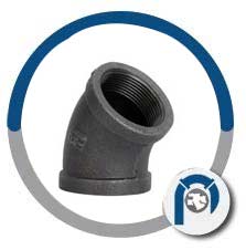 Black Malleable Iron 45 Degree Elbow