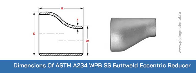 Dimension Of ASTM A234 WPB SS Buttweld Eccentric Reducer