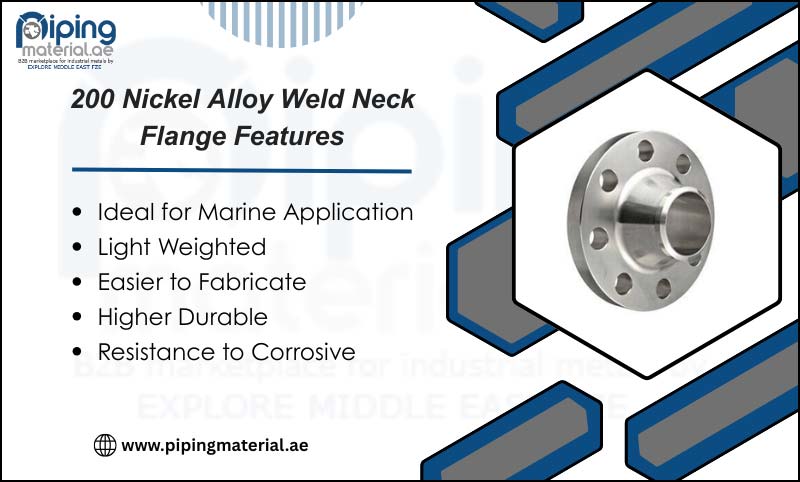 200 Nickel Alloy Weld Neck Flange Features 200 Nickel Alloy Weld Neck Flange Features