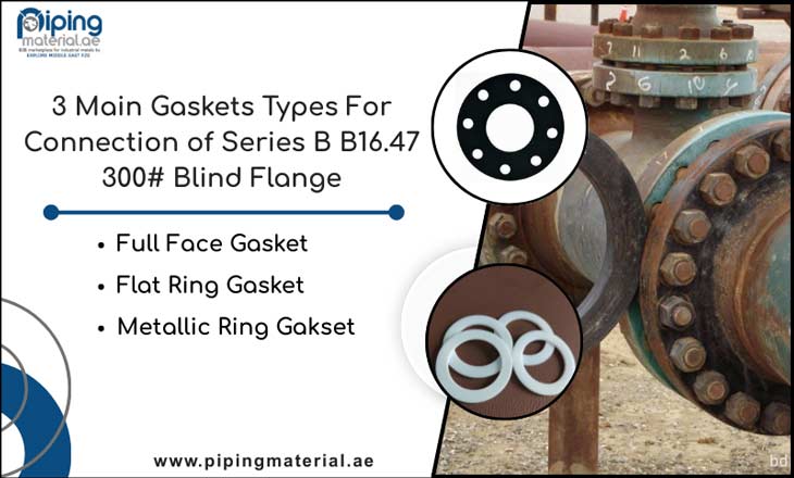 3 Main Gaskets Types For Connection of Series B B16.47 300# Blind Flange