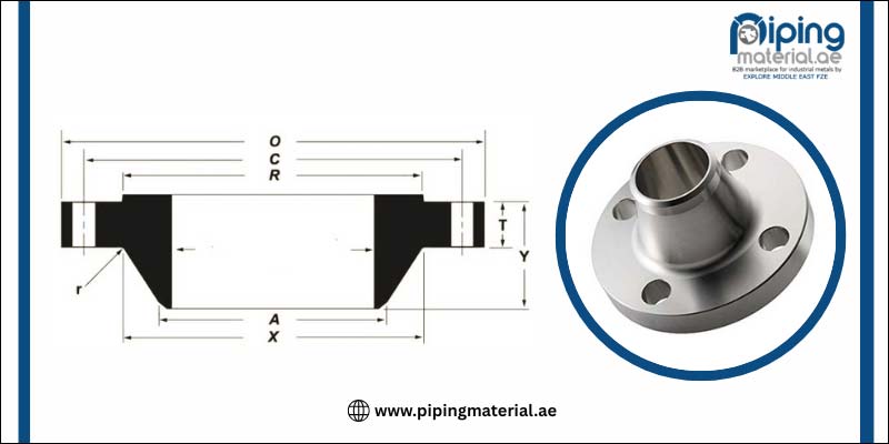 ASME B16.47 Series B Class 150 Weld Neck Flange Dimensions Chart