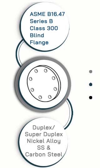 ASME B16.47 Series B Class 300 Blind Flange