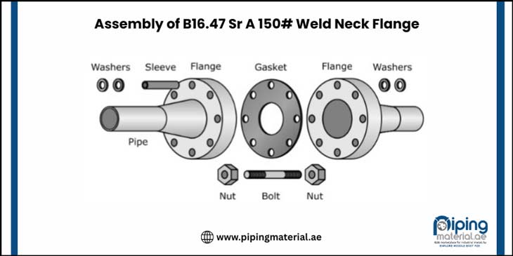 Assembly of B16.47 Sr A 150# Weld Neck Flange