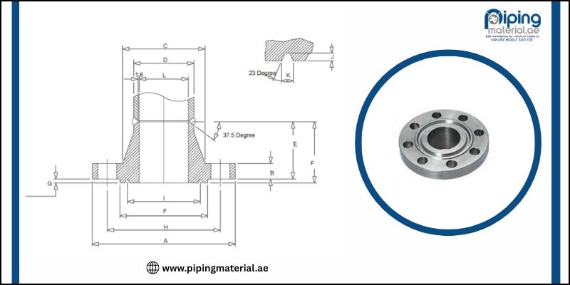 Dimension Chart for Nickel Alloy 200 RTJ Flanges