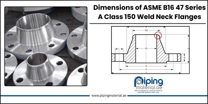 Dimensions of ASME B16 47 Series A Class 150 Weld Neck Flanges Dimensions of ASME B16 47 Series A Class 150 Weld Neck Flanges