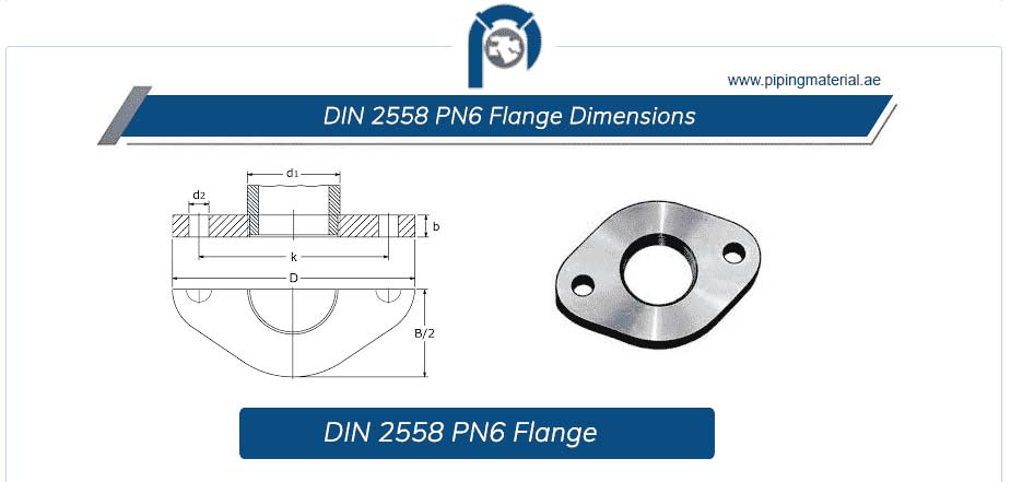 DIN 2558 PN6 Flange Dimensions