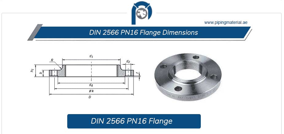 DIN 2566 PN16 Flange Dimensions