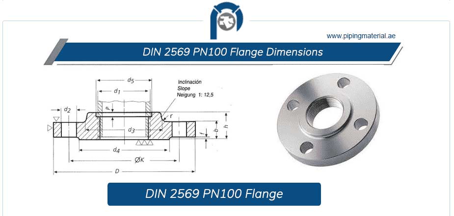 DIN 2569 PN100 Flange Dimensions