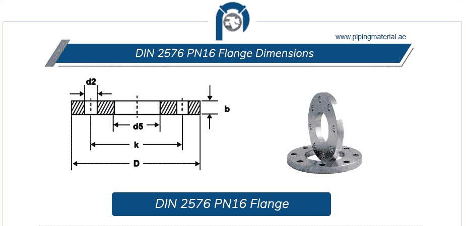 DIN 2576 PN16 Flange Dimensions