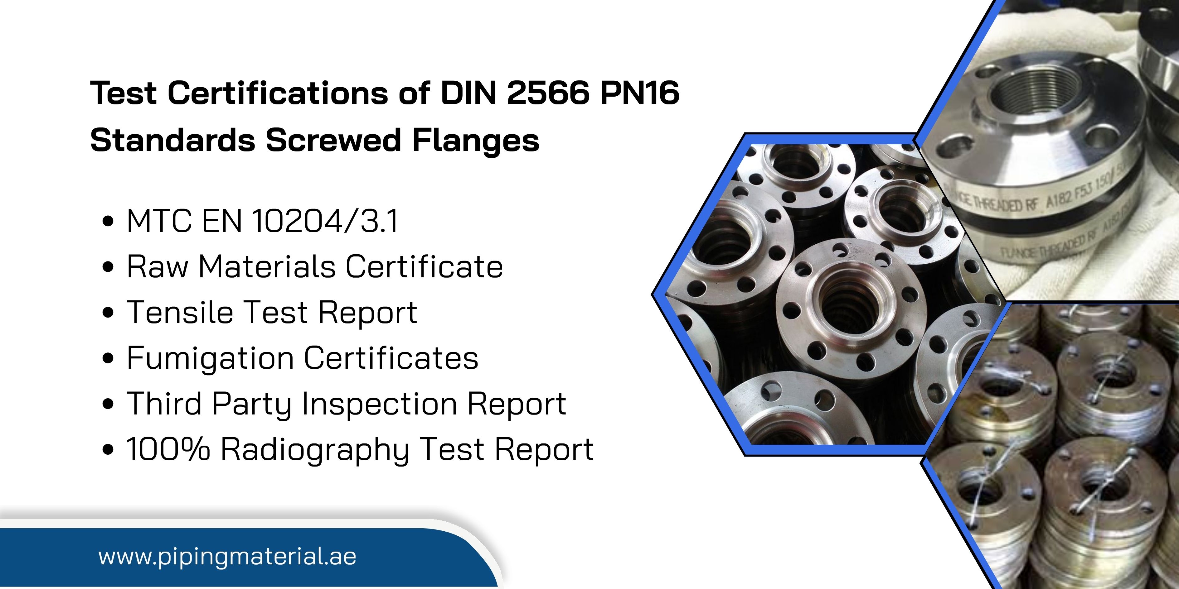Test Certifications of DIN 2566 PN16 Standards Screwed Flanges Test Certifications of DIN 2566 PN16 Standards Screwed Flanges