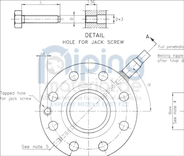 Weld Neck Orifice Flange Drawing