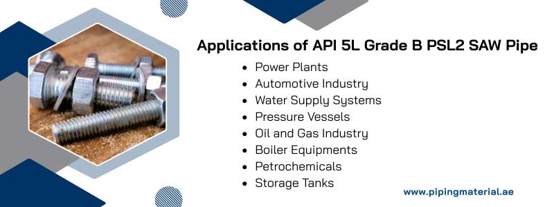 Applications of API 5L Grade B PSL2 SAW Pipe