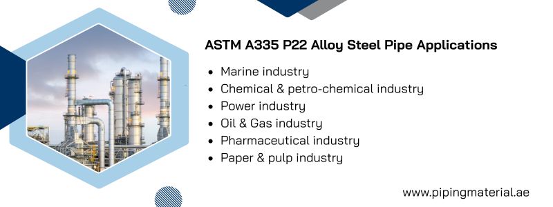 ASTM A335 P22 Alloy Steel Pipe Applications 