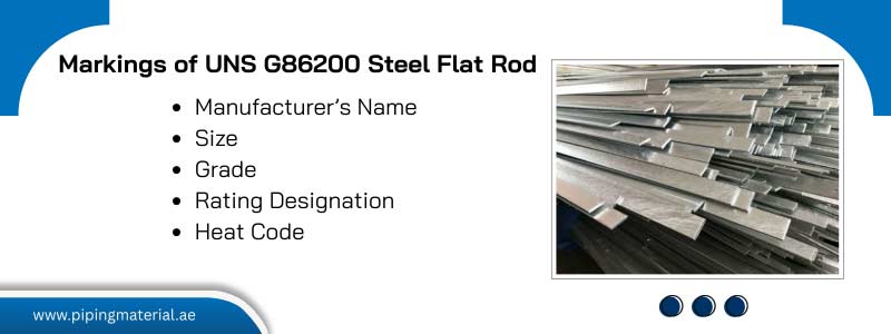 Markings of UNS G86200 Steel Flat Rod