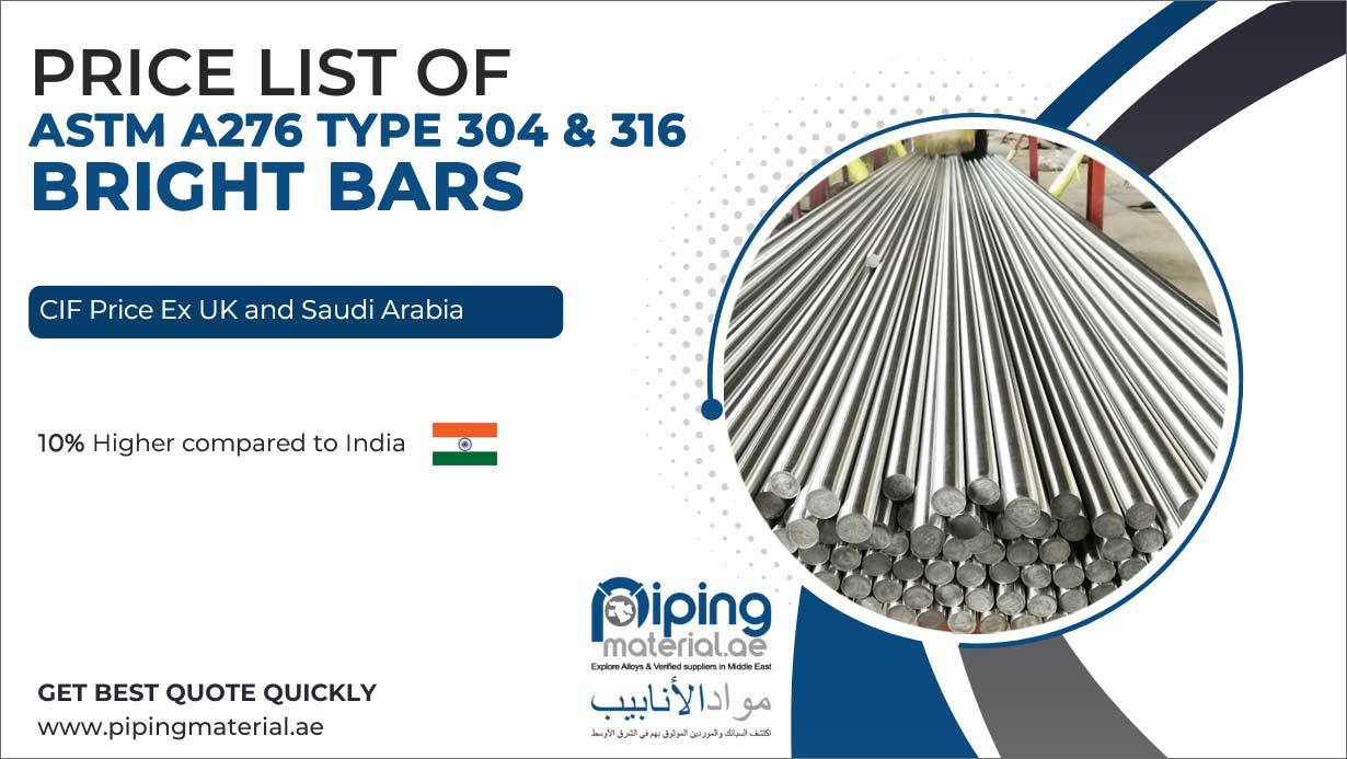 ASTM A276 Type 304 316 bright bars price in UK and Saudi Arabia