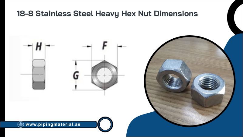 18-8 Stainless Steel Heavy Hex Nut Dimensions