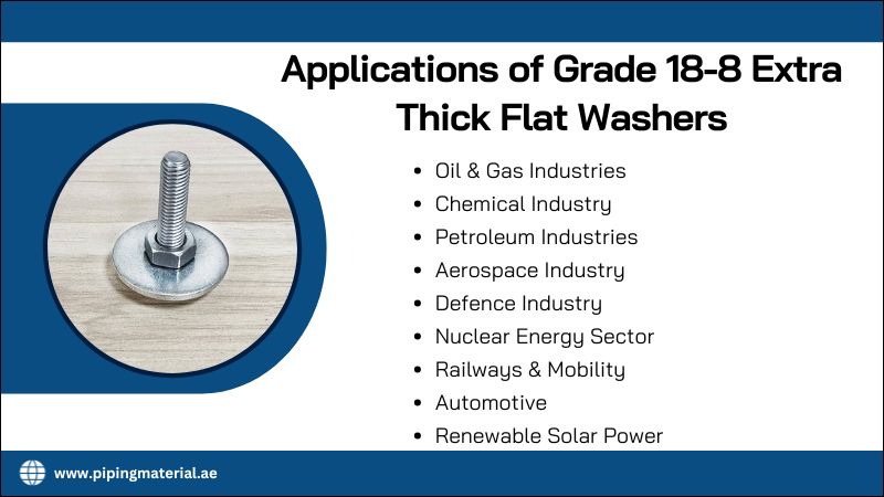 Applications of Grade 18-8 Extra Thick Flat Washers Applications of Grade 18-8 Extra Thick Flat Washers