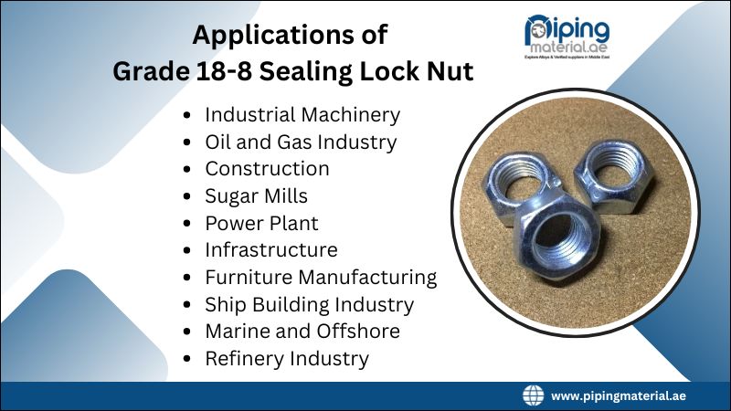 Applications of Grade 18-8 Sealing Lock Nut Applications of Grade 18-8 Sealing Lock Nut