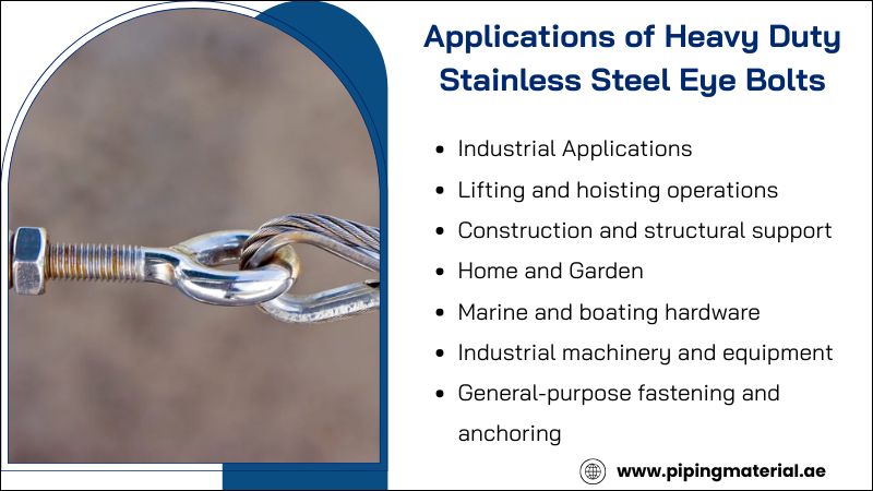 Applications of Heavy Duty Stainless Steel Eye Bolts Applications of Heavy Duty Stainless Steel Eye Bolts
