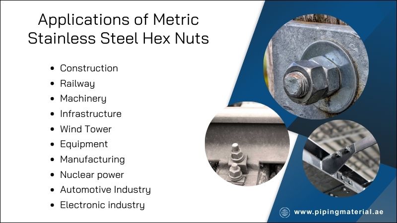 Applications of Metric Stainless Steel Hex Nuts Applications of Metric Stainless Steel Hex Nuts