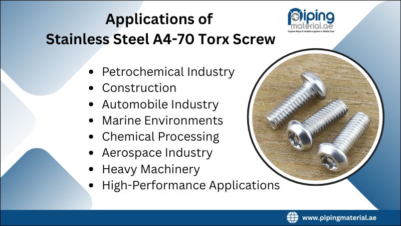 Applications of Stainless Steel A4-70 Torx Screw Applications of Stainless Steel A4-70 Torx Screw