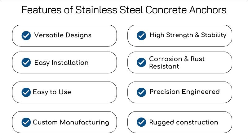 Features of Stainless Steel Concrete Anchors