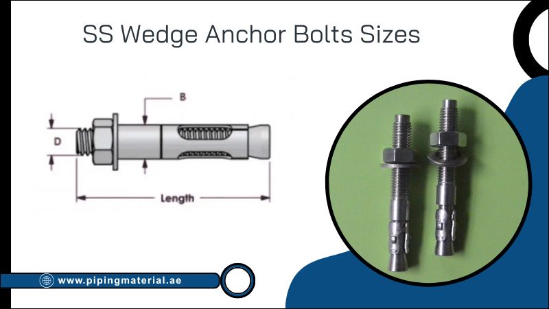 SS Wedge Anchor Bolts Sizes