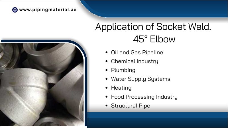 Application Of Socket Weld. 45° Elbow