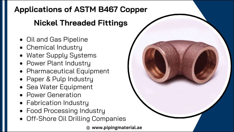 Applications of ASTM B467 Copper Nickel Threaded Fittings Applications of ASTM B467 Copper Nickel Threaded Fittings