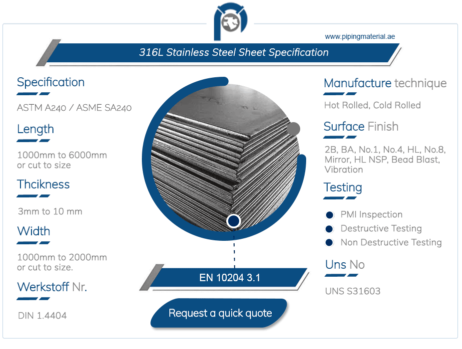 304L Stainless Steel Sheet specification