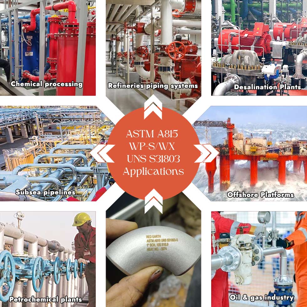 ASTM A815 WP-S/WX UNS S31803 Applications