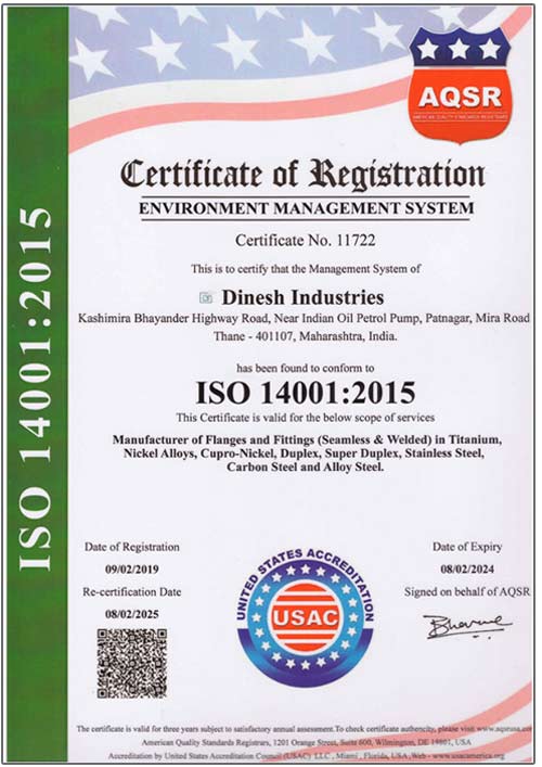 ISO 14001:2015 Certificate