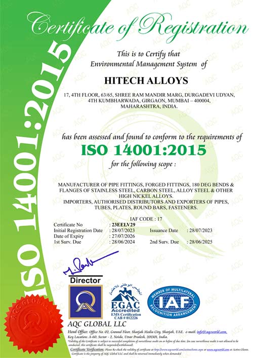 ISO 14001:2015 Certificate ISO 14001:2015 Certificate
