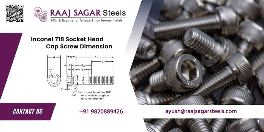 Inconel 718 Socket Head Cap Screw Dimension