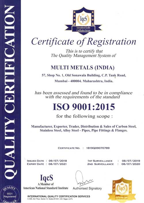 ISO 9001:2015 Certificate