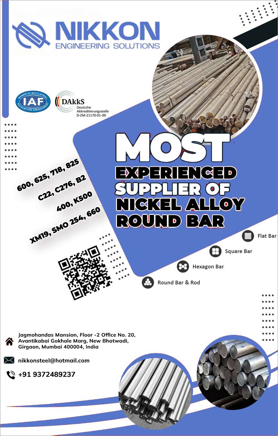Nickel Alloy Round Bar Supplier in India