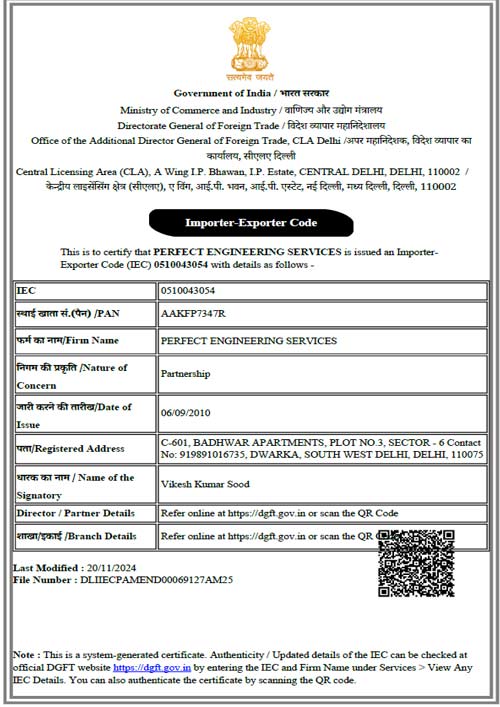 Certificate of Importer-Exporter (Govt of India) Certificate of Importer-Exporter (Govt of India)