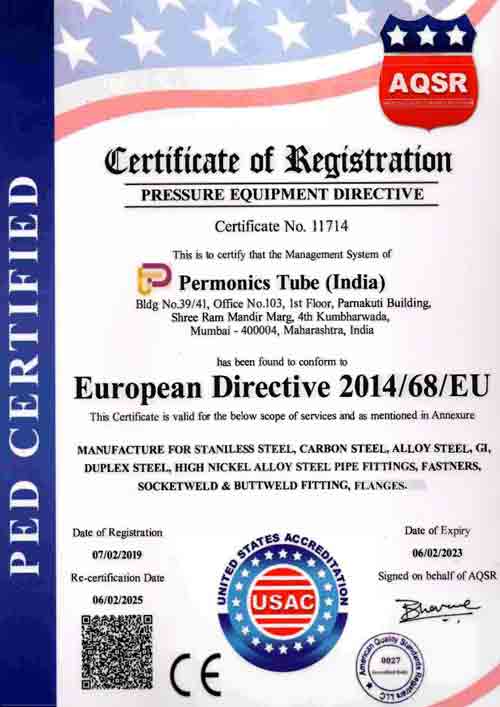 PED Certified European Directive 2014/68/EU