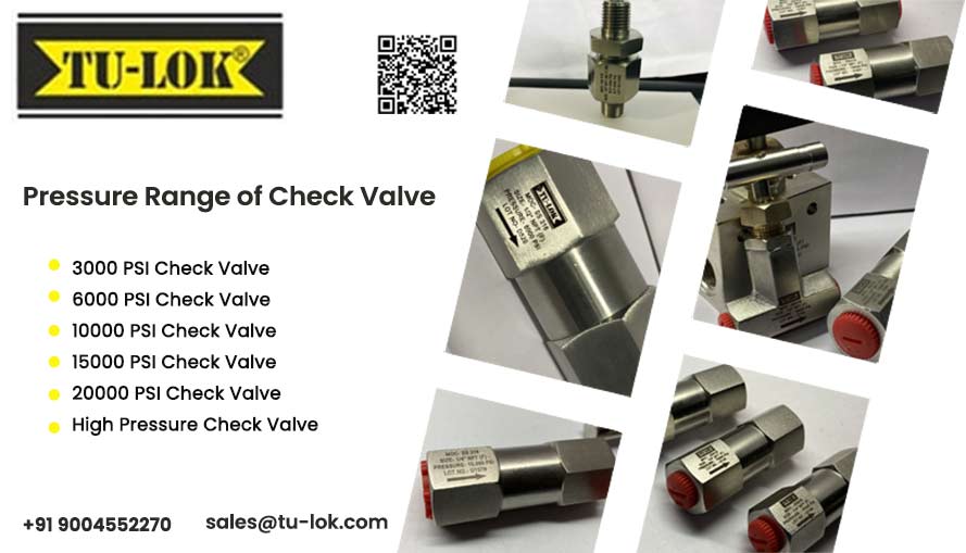 Pressure Range of Check Valve Pressure Range of Check Valve