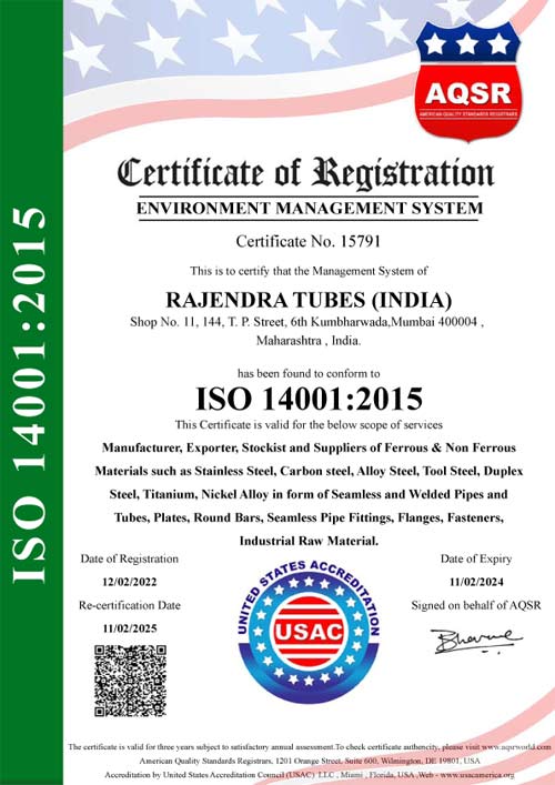 ISO 14001:2015 Certificate ISO 14001:2015 Certificate