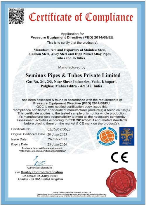 PED Certificate
