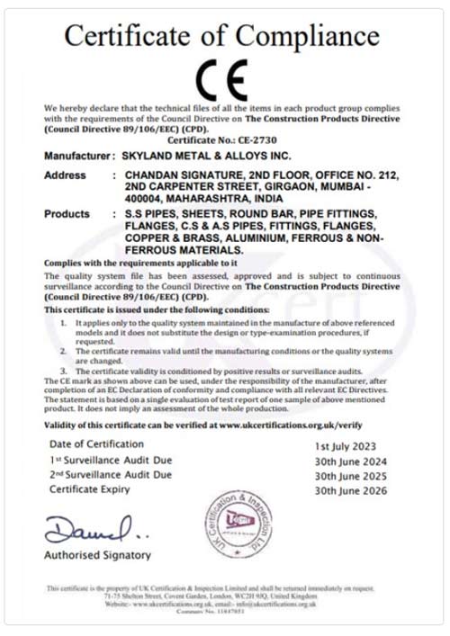 Certificates Of Compliance