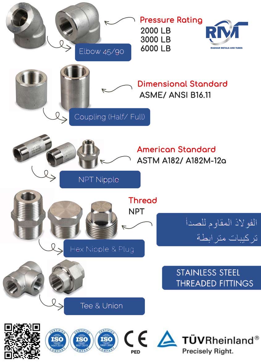Stainless Steel Threaded Fittings Stainless Steel Threaded Fittings